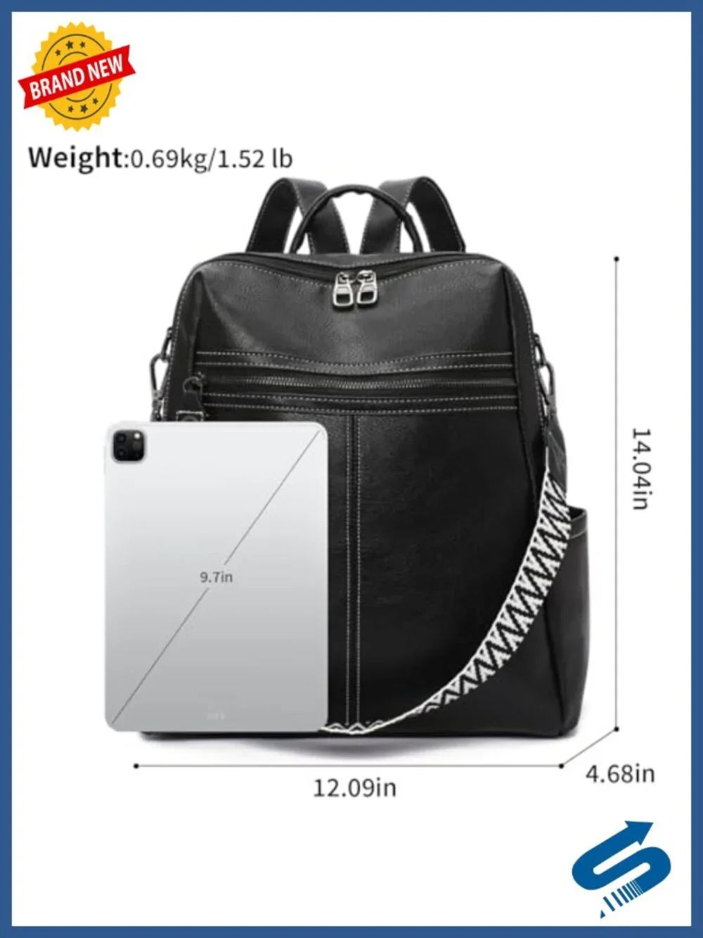 PU Leather Convertible Travel Backpack Purse Women Anti-theft Ladies Designer